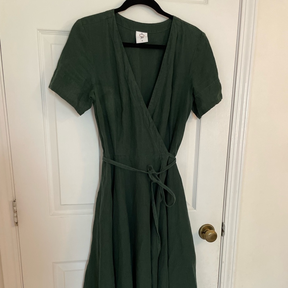 Son De Flor Linen Wrap Dress size small
